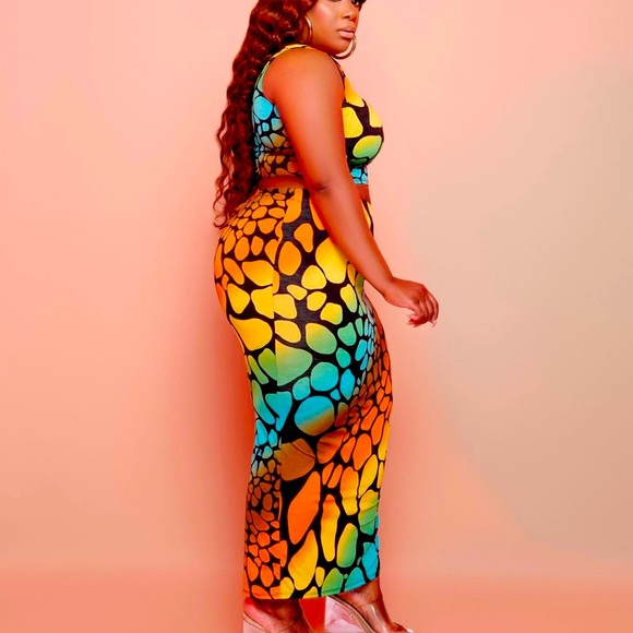 Dresses & Skirts - 2 pc giraffe print skirt set